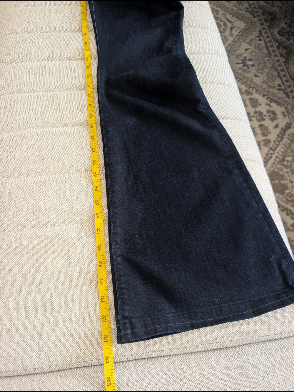 Paige Premium Denim Cheviot Hills Flare Jeans Size 28 Dark Wash Boho - Picture 11 of 16